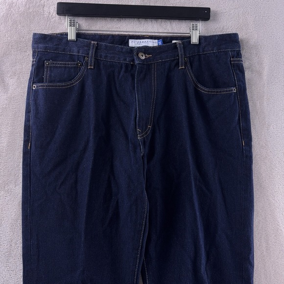 Peter Manning New York Standard Fit Jeans Mens Size 36x28 Dark Blue Stretch - Picture 3 of 10